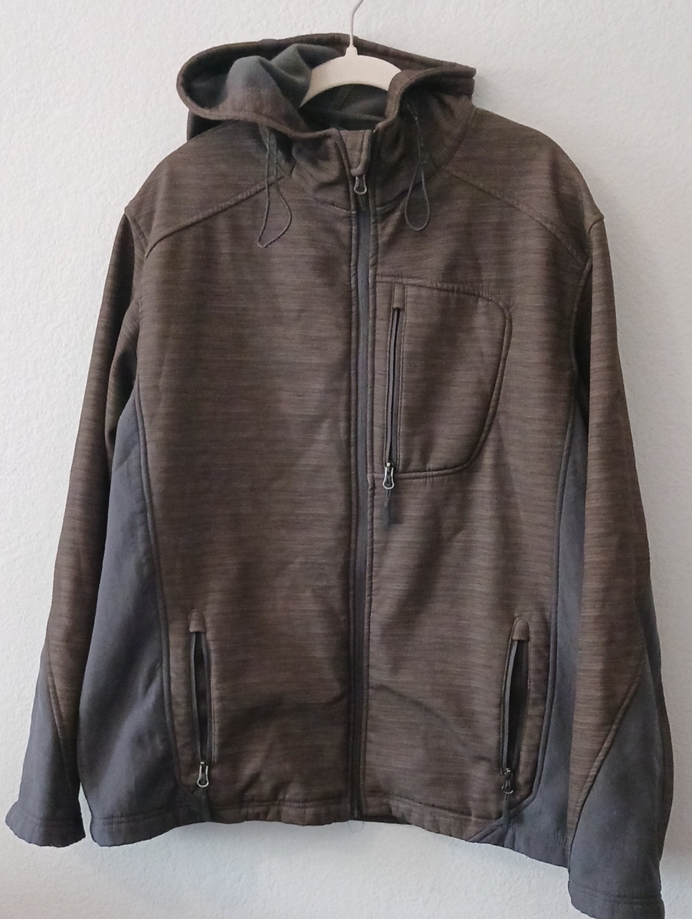 Snozu Men's Brown Heather Hooded Performance Jacket